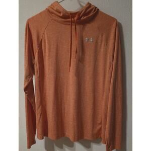 Under Armour Women's Small Loose Fit Orange Pink Drawstring Hoodie